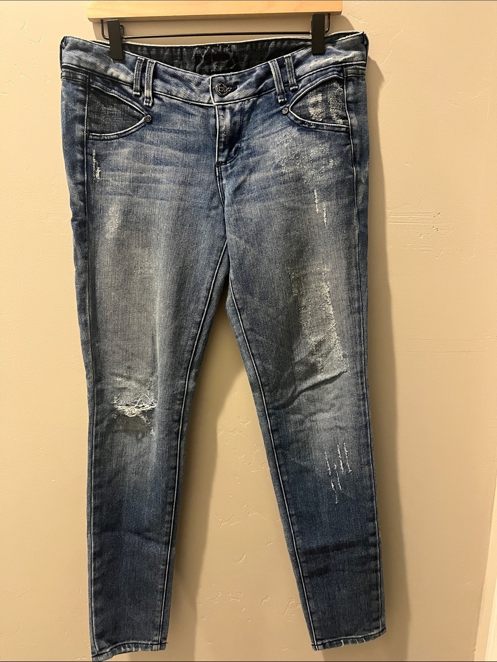 Blue Distressed Women's Jeans
